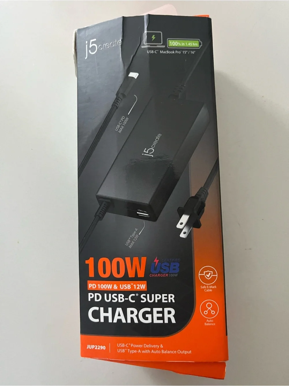100W PD USB-C Super Charger - Black